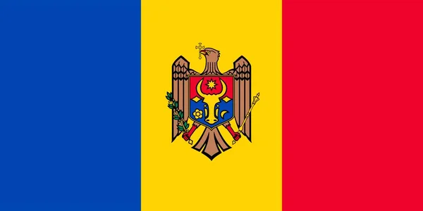 Flaga Mołdawii Oficjalne Kolory Proporcje Ilustracja Wektora — Wektor stockowy