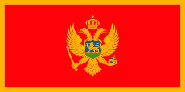 Montenegro Bandiera Colori Ufficiali Proporzione Illustrazione Vettoriale — Vettoriale Stock