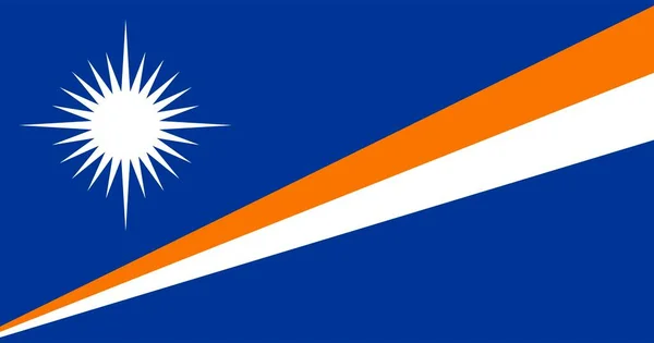 Прапор Маршаллових Островів Офіційні Кольори Пропорції Приклад Вектора — стоковий вектор