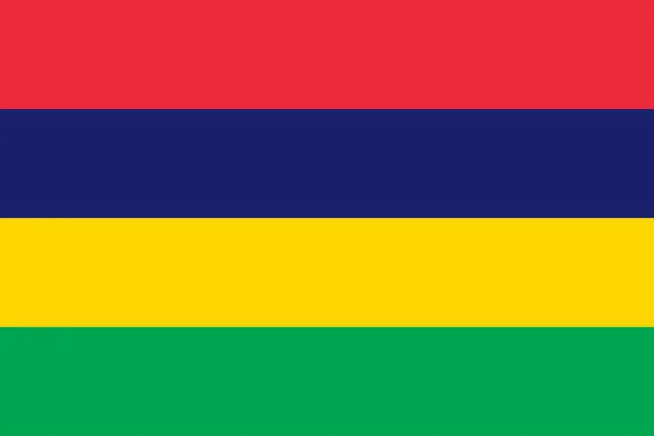 Mauritius Vlag Officiële Kleuren Proportie Vectorillustratie — Stockvector