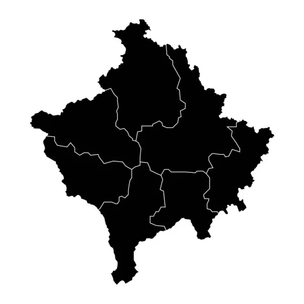 Kosovo Mapa Con Distritos Ilustración Vectorial — Archivo Imágenes Vectoriales