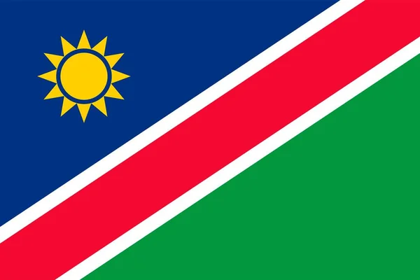 纳米比亚国旗 官方颜色和比例 矢量说明 — 图库矢量图片
