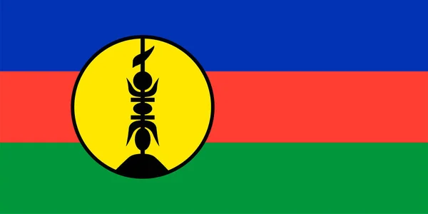 Flaga Nowej Kaledonii Oficjalne Kolory Proporcje Ilustracja Wektora — Wektor stockowy