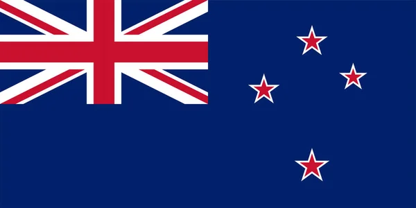 New Zealand Flag Official Colors Proportion Vector Illustration — Archivo Imágenes Vectoriales