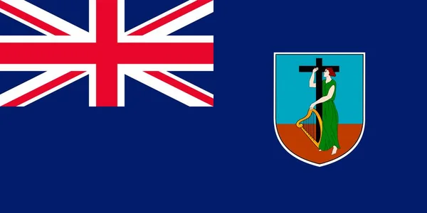 Flaga Montserrat Oficjalne Kolory Proporcje Ilustracja Wektora — Wektor stockowy