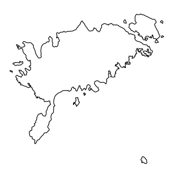 Карта Сааре Административное Деление Эстонии Векторная Иллюстрация — стоковый вектор