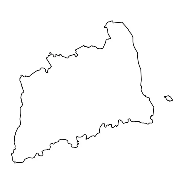 Mapa Hrabství Tartu Subdivize Státní Správy Estonska Vektorová Ilustrace — Stockový vektor