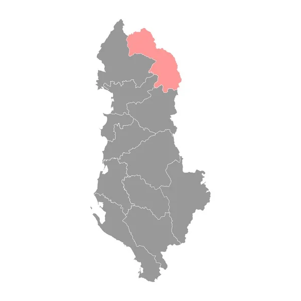 Mapa Condado Kukes Subdivisões Administrativas Albânia Ilustração Vetorial — Vetor de Stock