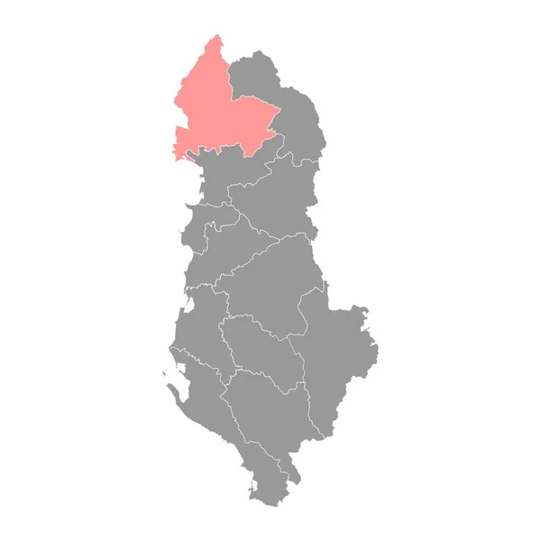 Karte Des Kreises Shkoder Verwaltungsgliederung Albaniens Vektorillustration — Stockvektor