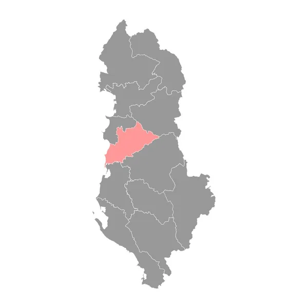 ティラナ郡地図 アルバニアの行政区画 ベクターイラスト — ストックベクタ