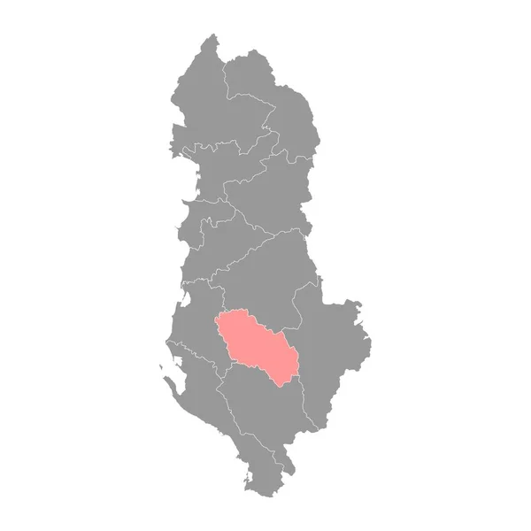 Mapa Condado Berat Subdivisões Administrativas Albânia Ilustração Vetorial —  Vetores de Stock