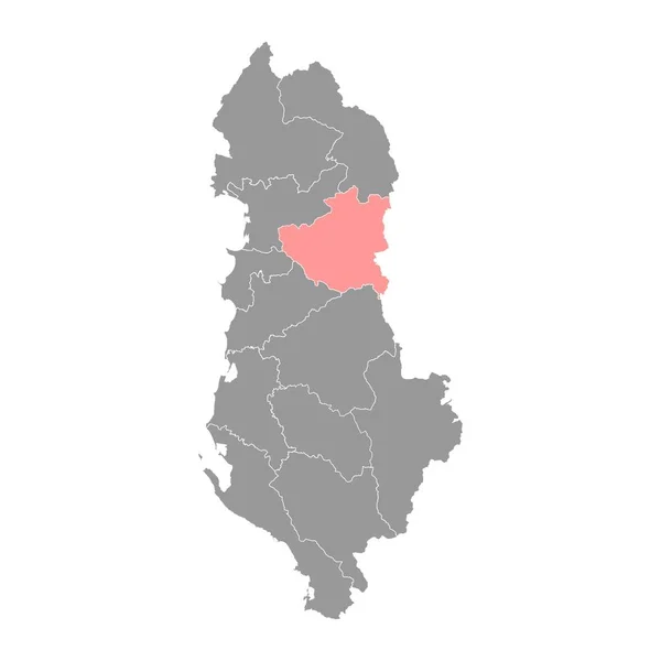 Diber County Map Albaniens Administrativa Indelningar Vektorillustration — Stock vektor