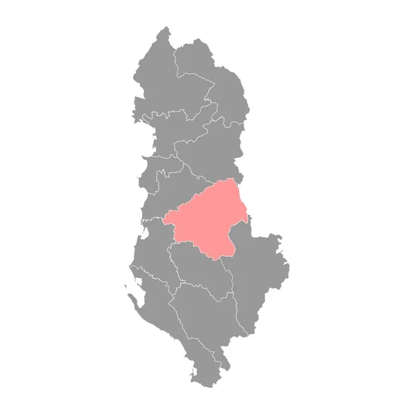 エルバサン郡地図 アルバニアの行政区画 ベクターイラスト — ストックベクタ