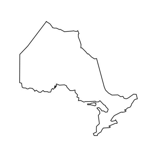 Χάρτης Οντάριο Επαρχία Του Καναδά Εικονογράφηση Διανύσματος — Διανυσματικό Αρχείο