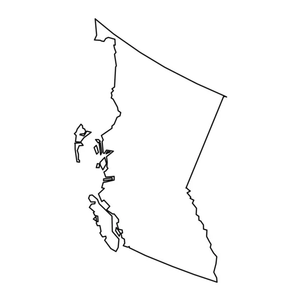 Plattegrond Brits Columbia Provincie Canada Vectorillustratie — Stockvector