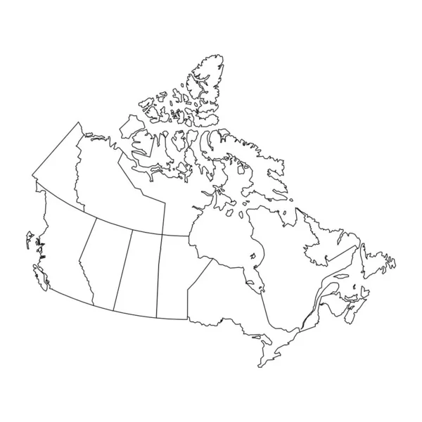 Канадська Карта Провінціями Приклад Вектора — стоковий вектор