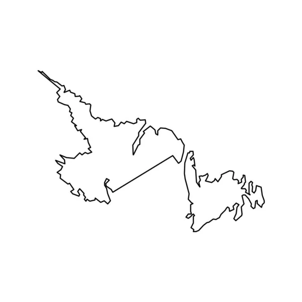 Newfoundland Labrador Haritası Kanada Eyaleti Vektör Illüstrasyonu — Stok Vektör