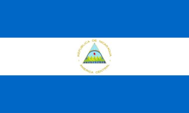 Nicaragua flag, official colors and proportion. Vector illustration.