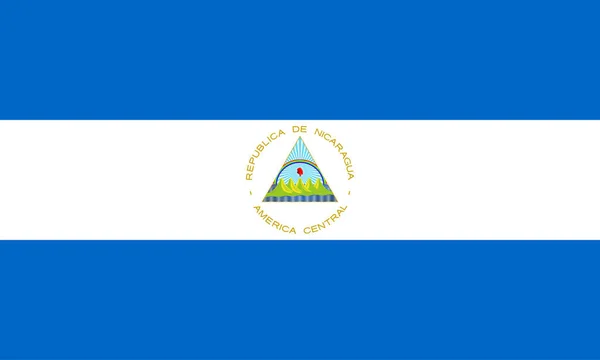 Drapeau Nicaragua Couleurs Officielles Proportions Illustration Vectorielle — Image vectorielle