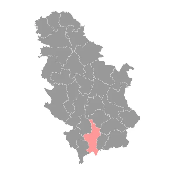 Карта Округа Косово Административный Район Сербии Векторная Иллюстрация — стоковый вектор