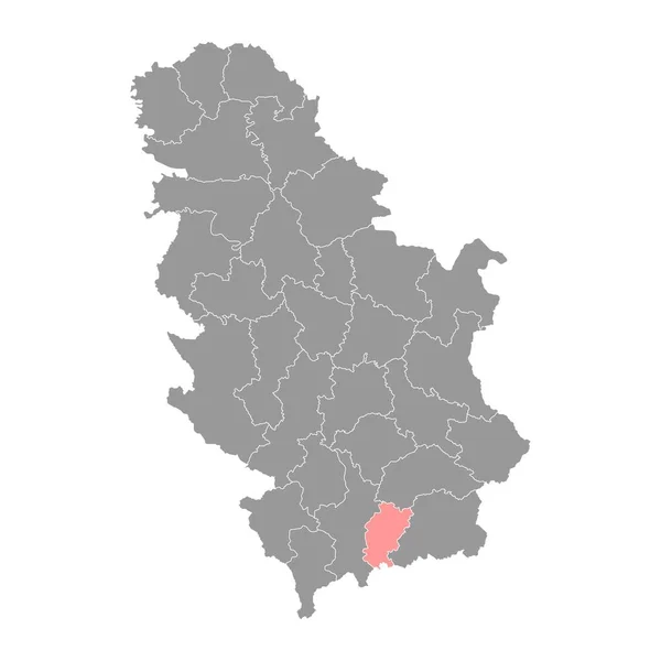 Kosovo Pomoravlje Distriktskarta Serbiens Administrativa Distrikt Vektorillustration — Stock vektor