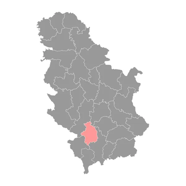 Krajská Mapa Kosovské Mitrovice Správní Okres Srbsko Vektorová Ilustrace — Stockový vektor