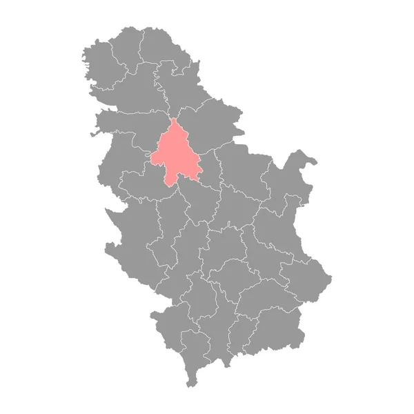 Belgrad Stadskarta Serbiens Administrativa Distrikt Vektorillustration — Stock vektor
