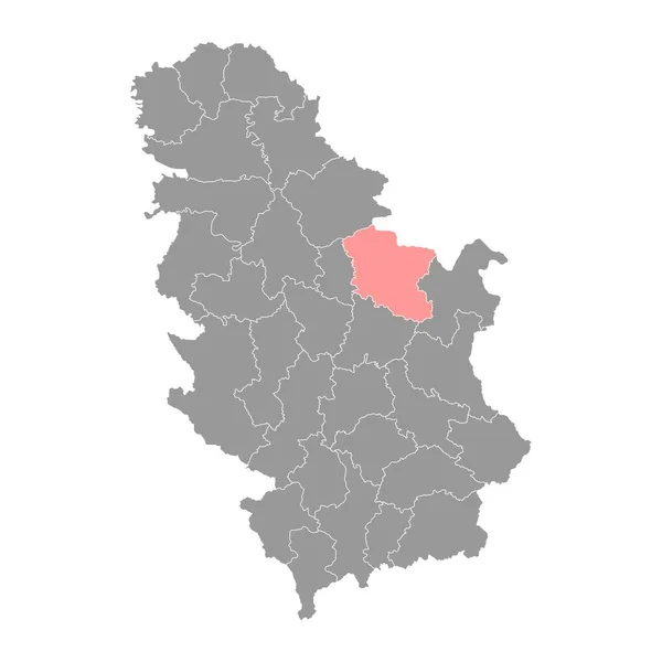 Plattegrond District Branicevo Administratief District Servië Vectorillustratie — Stockvector