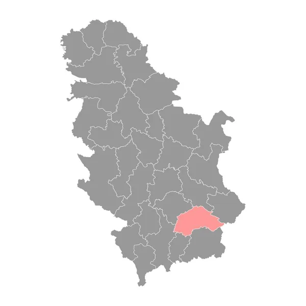 Karte Des Bezirks Jablanica Regierungsbezirk Von Serbien Vektorillustration — Stockvektor