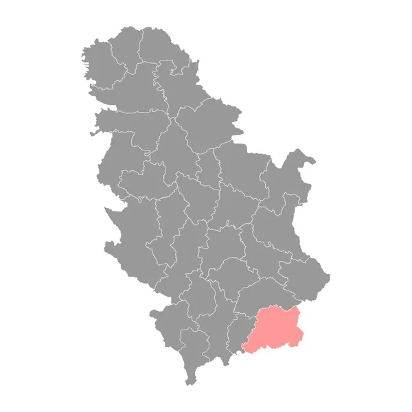Mapa Oblasti Pcinja Správní Okres Srbsko Vektorová Ilustrace — Stockový vektor