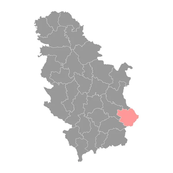 Pirot Mapa Del Distrito Distrito Administrativo Serbia Ilustración Vectorial — Vector de stock