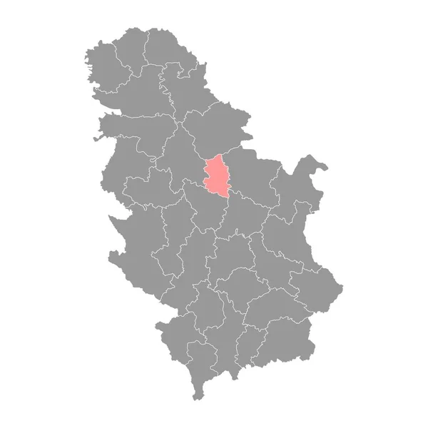 Podunavlje District Map Administrative District Serbia Vector Illustration — Stock Vector