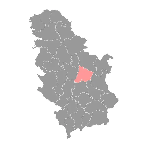 Pomoravlje Mapa Del Distrito Serbia Ilustración Vectorial — Vector de stock