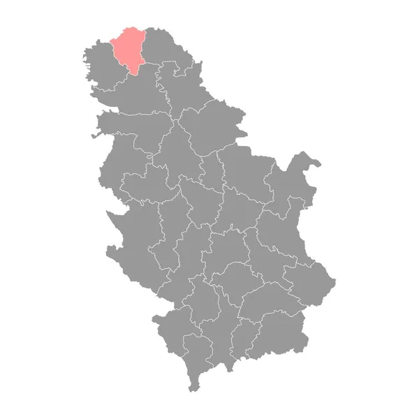 Mapa Del Distrito North Backa Distrito Administrativo Serbia Ilustración Vectorial — Vector de stock