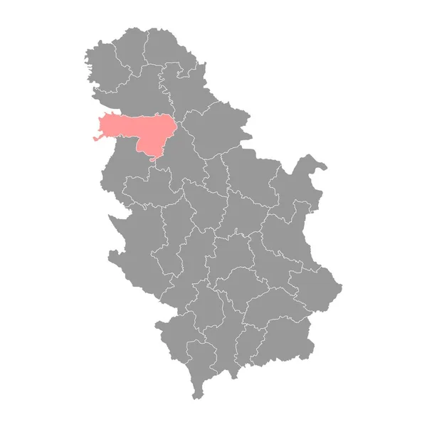 Mapa Distrito Srem Distrito Administrativo Sérvia Ilustração Vetorial —  Vetores de Stock