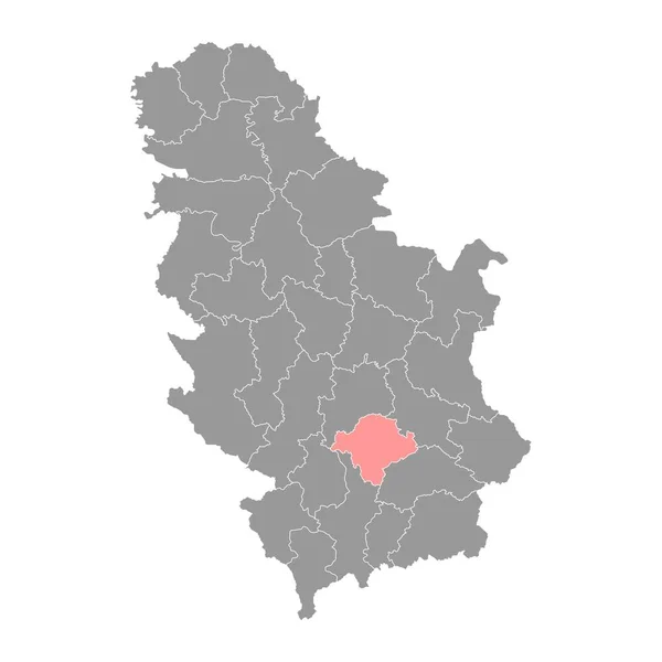 Toplica District Kaart Administratief District Van Servië Vectorillustratie — Stockvector