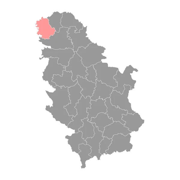 West Backa Districtskaart Administratief District Van Servië Vectorillustratie — Stockvector