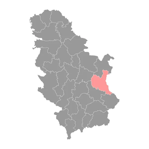 Zajecar District Map Адміністративний Район Сербії Приклад Вектора — стоковий вектор
