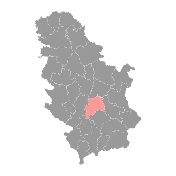Rasina Landkarte Verwaltungsbezirk Von Serbien Vektorillustration — Stockvektor