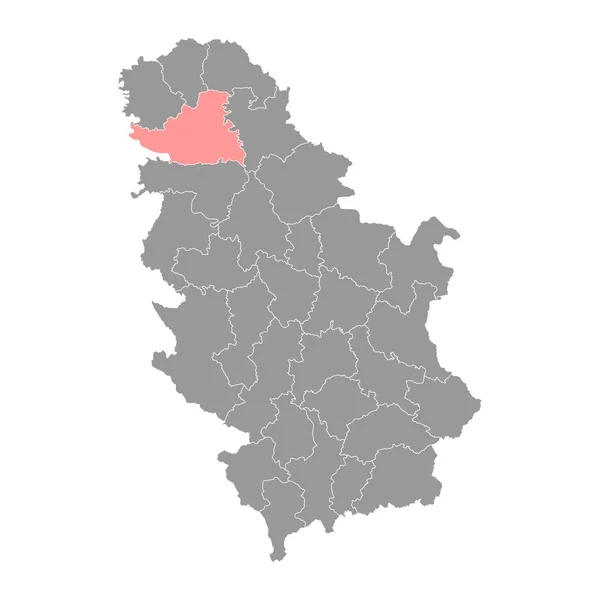 Mapa Distrital South Backa Distrito Administrativo Sérvia Ilustração Vetorial —  Vetores de Stock