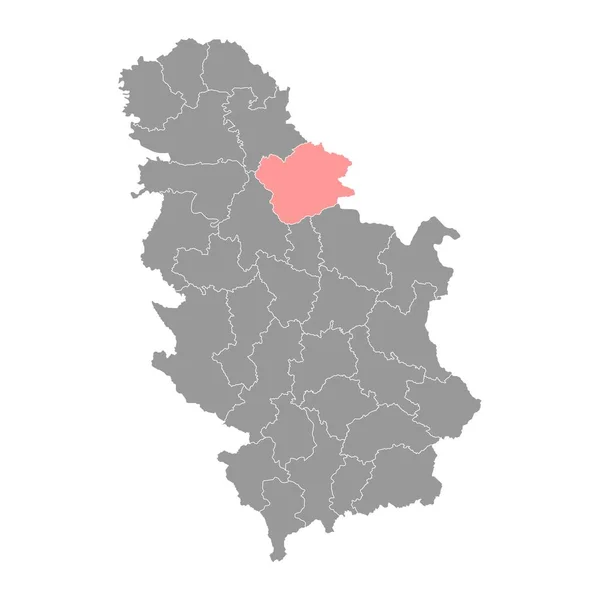 Mapa Banat Sur Distrito Administrativo Serbia Ilustración Vectorial — Vector de stock