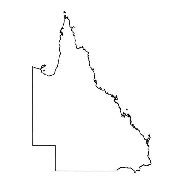 Mapa Queensland Estado Australia Ilustración Vectorial — Archivo Imágenes Vectoriales