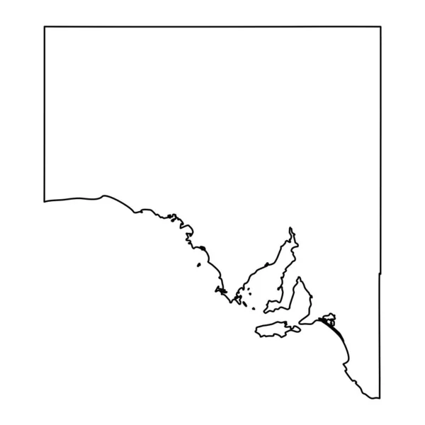 Χάρτης Νότιας Αυστραλίας Πολιτεία Της Αυστραλίας Εικονογράφηση Διανύσματος — Διανυσματικό Αρχείο