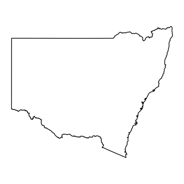 Χάρτης Νέας Νότιας Ουαλίας Πολιτεία Της Αυστραλίας Εικονογράφηση Διανύσματος — Διανυσματικό Αρχείο