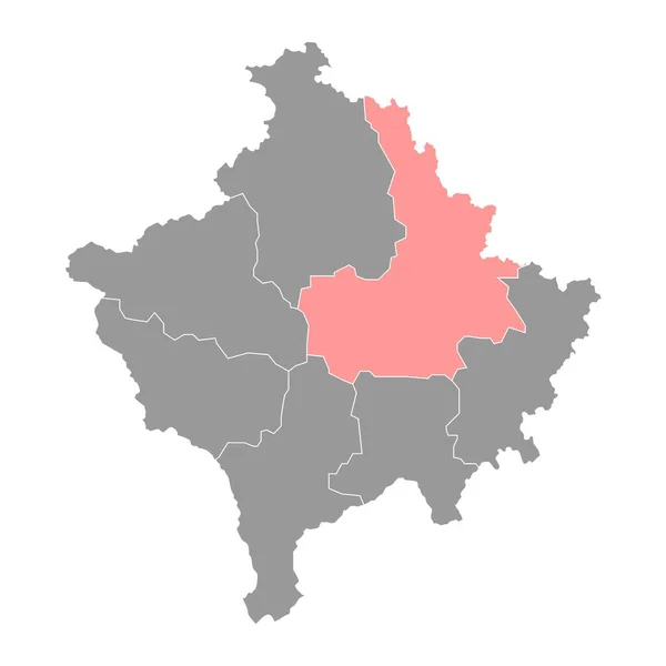 Mapa Oblasti Priština Okrsky Kosova Vektorová Ilustrace — Stockový vektor