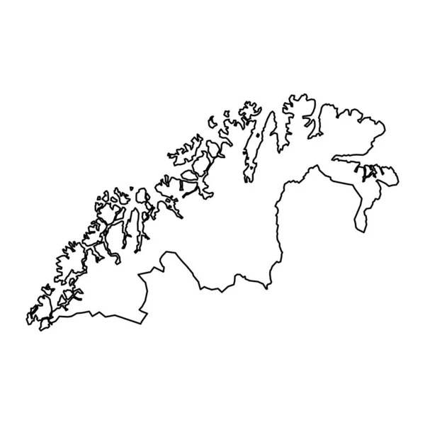 Troms Mapa Del Condado Finnmark Región Administrativa Noruega Ilustración Vectorial — Archivo Imágenes Vectoriales