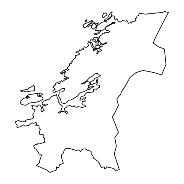 Mapa Hrabstwa Trondelag Region Administracyjny Norwegii Ilustracja Wektora — Wektor stockowy