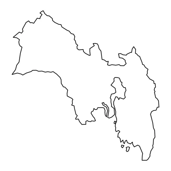 ヴィケン郡地図 ノルウェーの行政区 ベクターイラスト — ストックベクタ