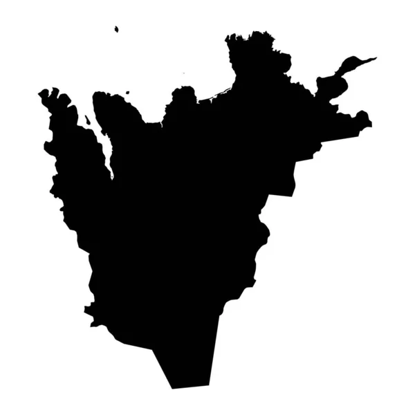 Északkeleti Régió Térképe Izland Közigazgatási Körzete Vektorillusztráció — Stock Vector