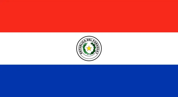 Paraguay Flag Official Colors Proportion Vector Illustration — Stockový vektor
